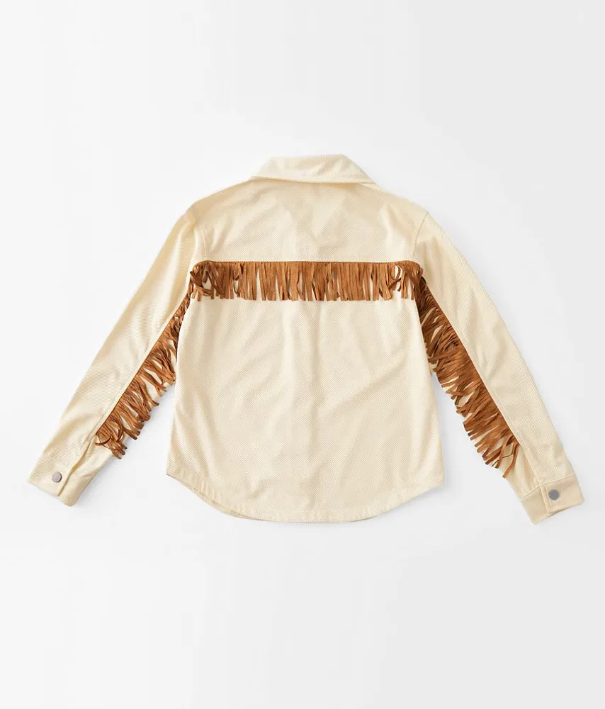 Girls - Modish Rebel Fringe Corduroy Shacket