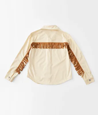 Girls - Modish Rebel Fringe Corduroy Shacket