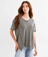 BKE Striped Open Weave Top