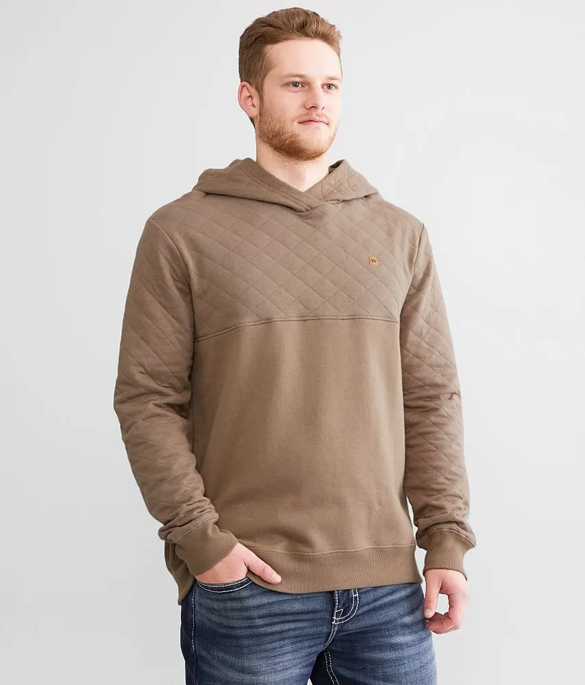 Quilted Knit Hooded Sweatshirt