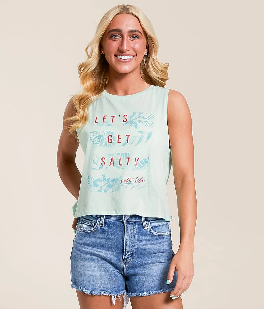Salt Life Let's Get Salty Cropped Muscle Tank Top