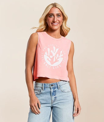 Salt Life Coral Love Cropped Tank Top
