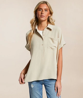 Daytrip Collared Henley Blouse