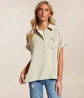 Daytrip Collared Henley Blouse