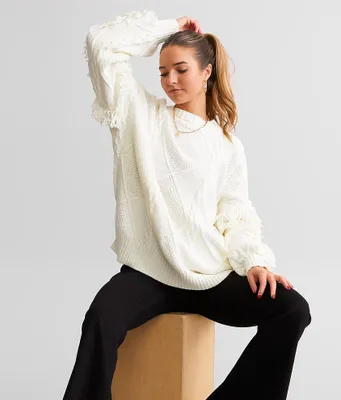 Lumiere Slouchy Cable Knit Sweater