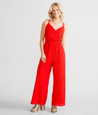 red by BKE Metallic Jumpsuit