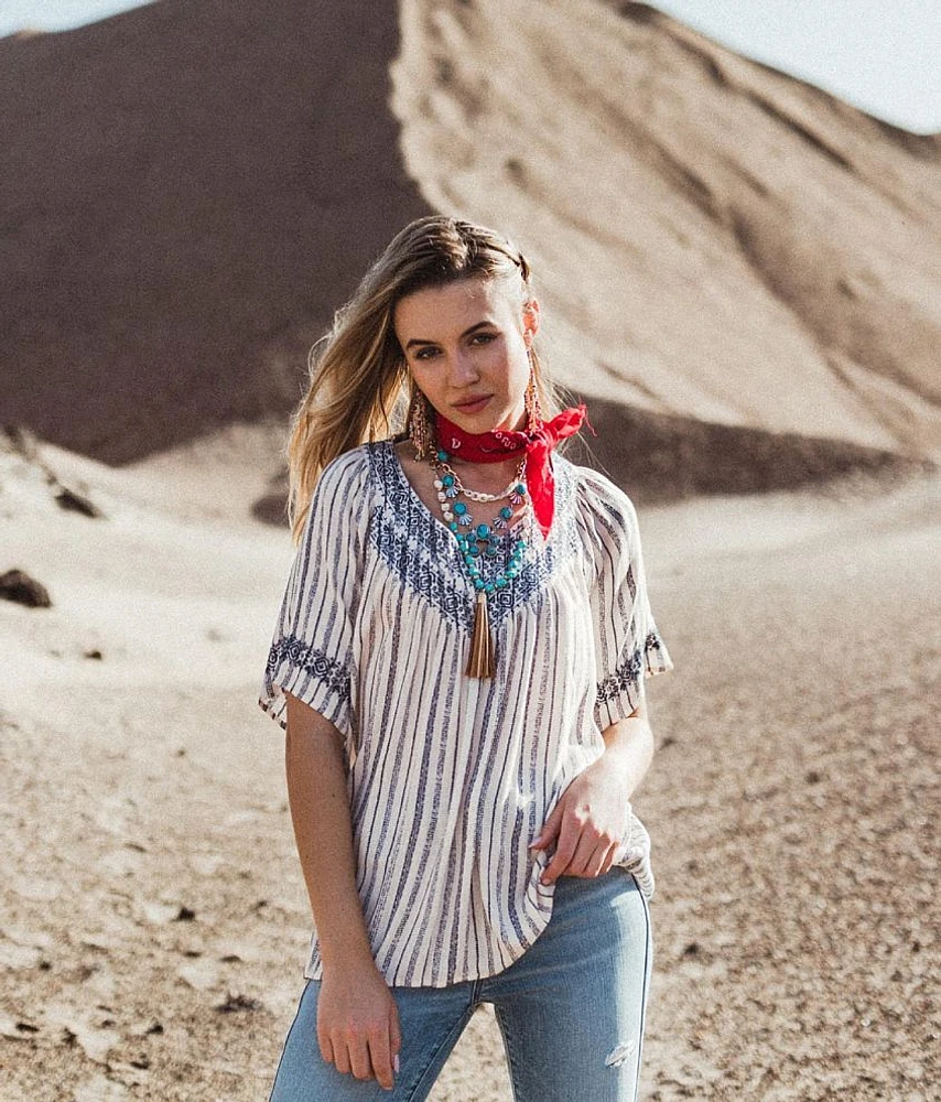Woven Striped Top
