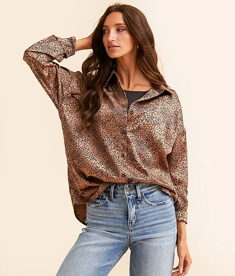 Daytrip Cheetah Satin Blouse