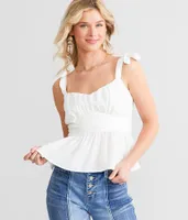 Trixxi Tulip Peplum Tank Top