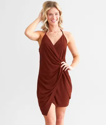 Willow & Root Sheen Halter Mini Dress
