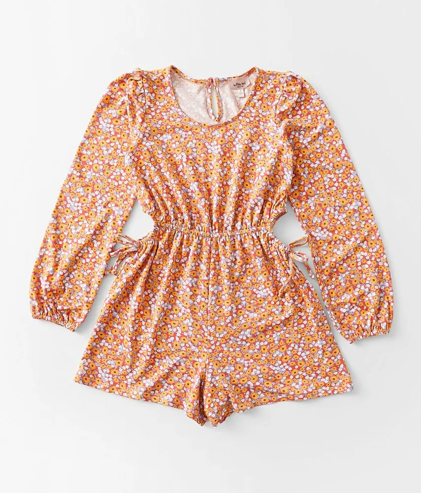 Girls - Floral Cut-Out Romper