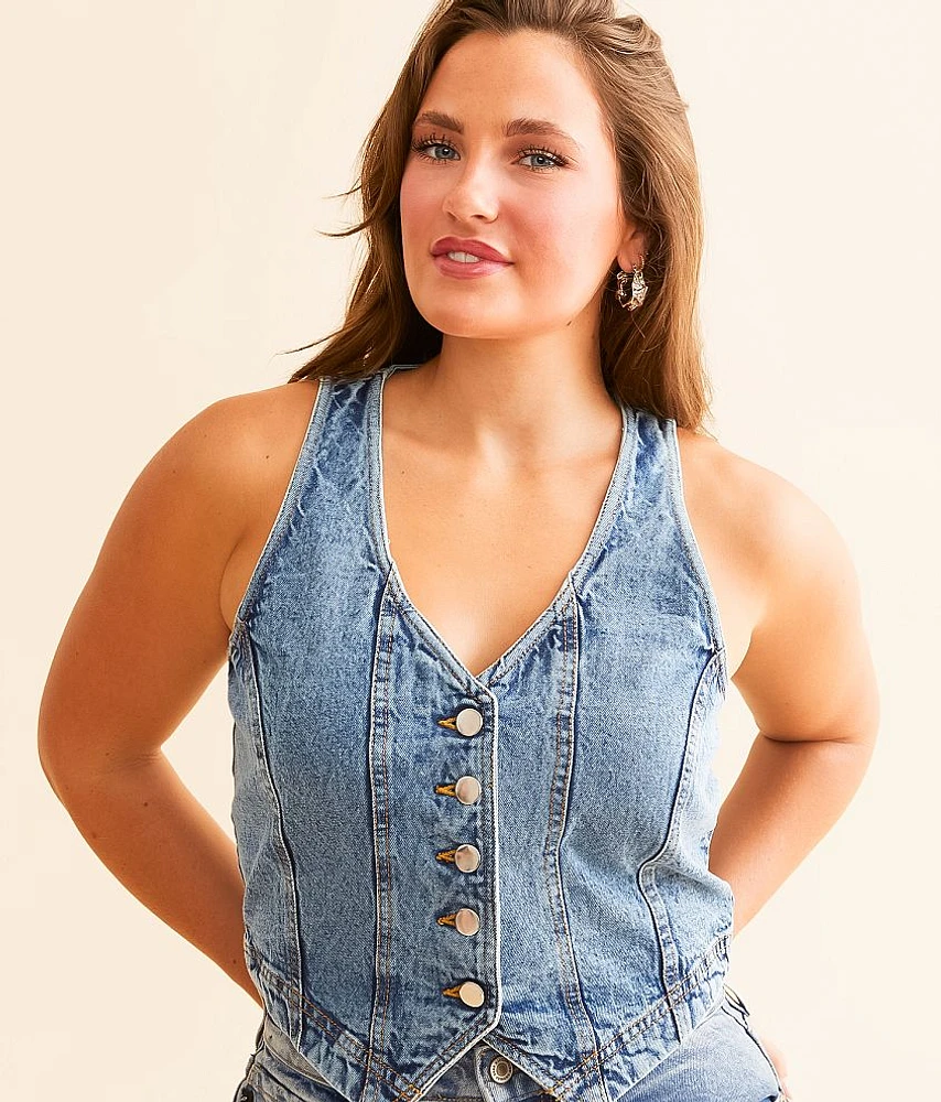 Washed Denim Vest