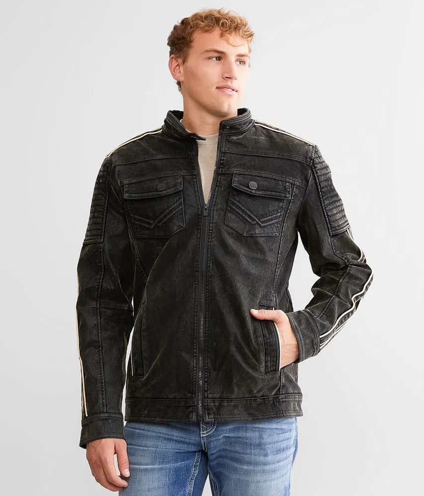 Buckle Black Faux Suede Jacket