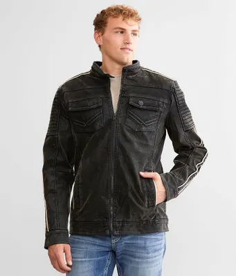Buckle Black Faux Suede Jacket