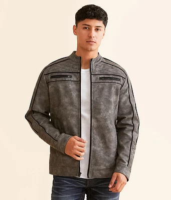 Buckle Black Faux Leather Jacket