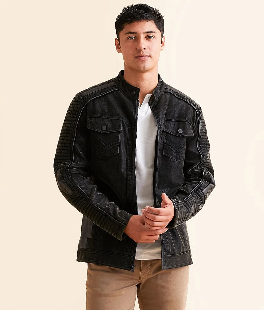 Distressed Faux Suede Jacket