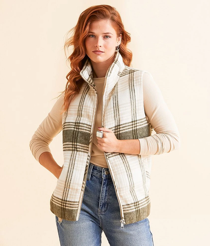 Collared Plaid Vest