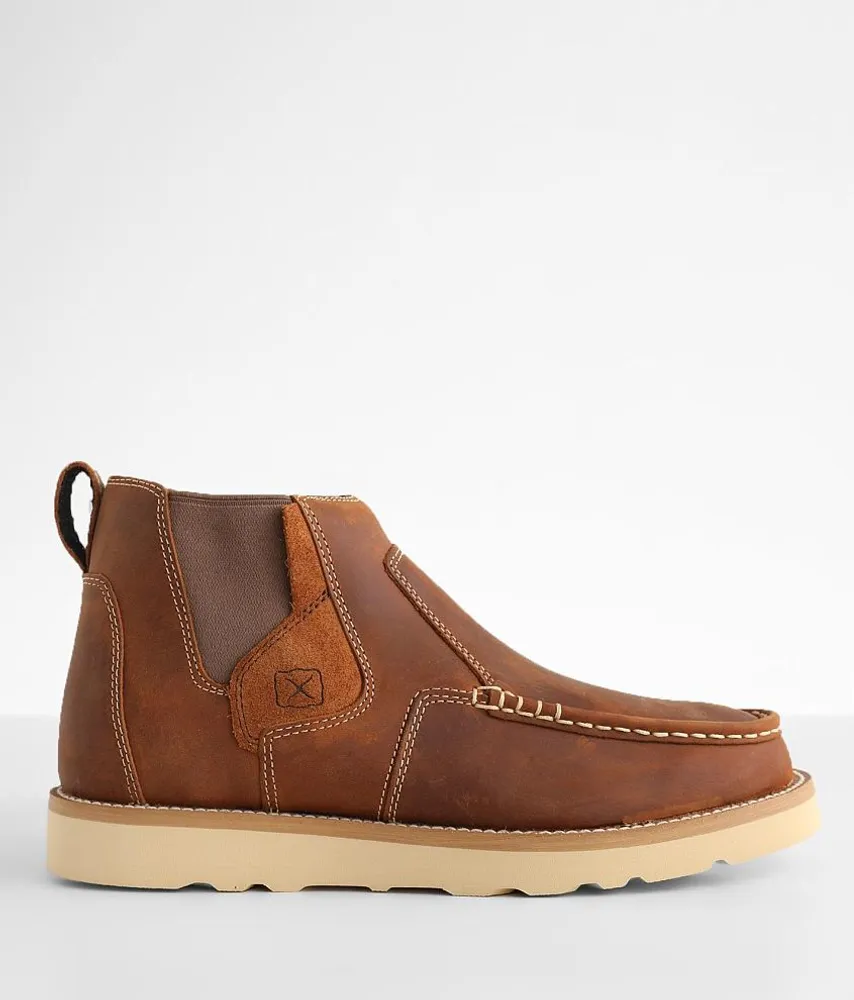 Double Gore Chelsea Leather Boot