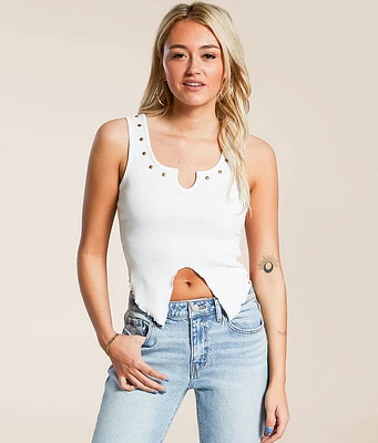 Gilded Intent Studded Split Hem Tank Top