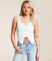 Gilded Intent Studded Split Hem Tank Top