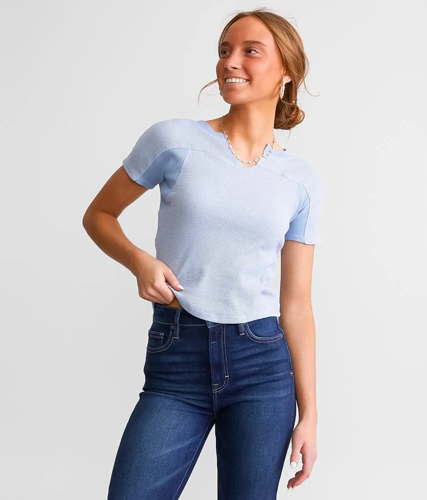 Split Neck Thermal T-Shirt