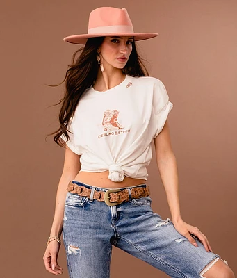 Sterling & Stitch Western Boots Oversized T-Shirt