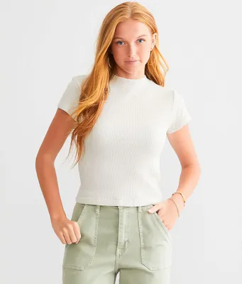 FITZ + EDDI Mock Neck Waffle Top