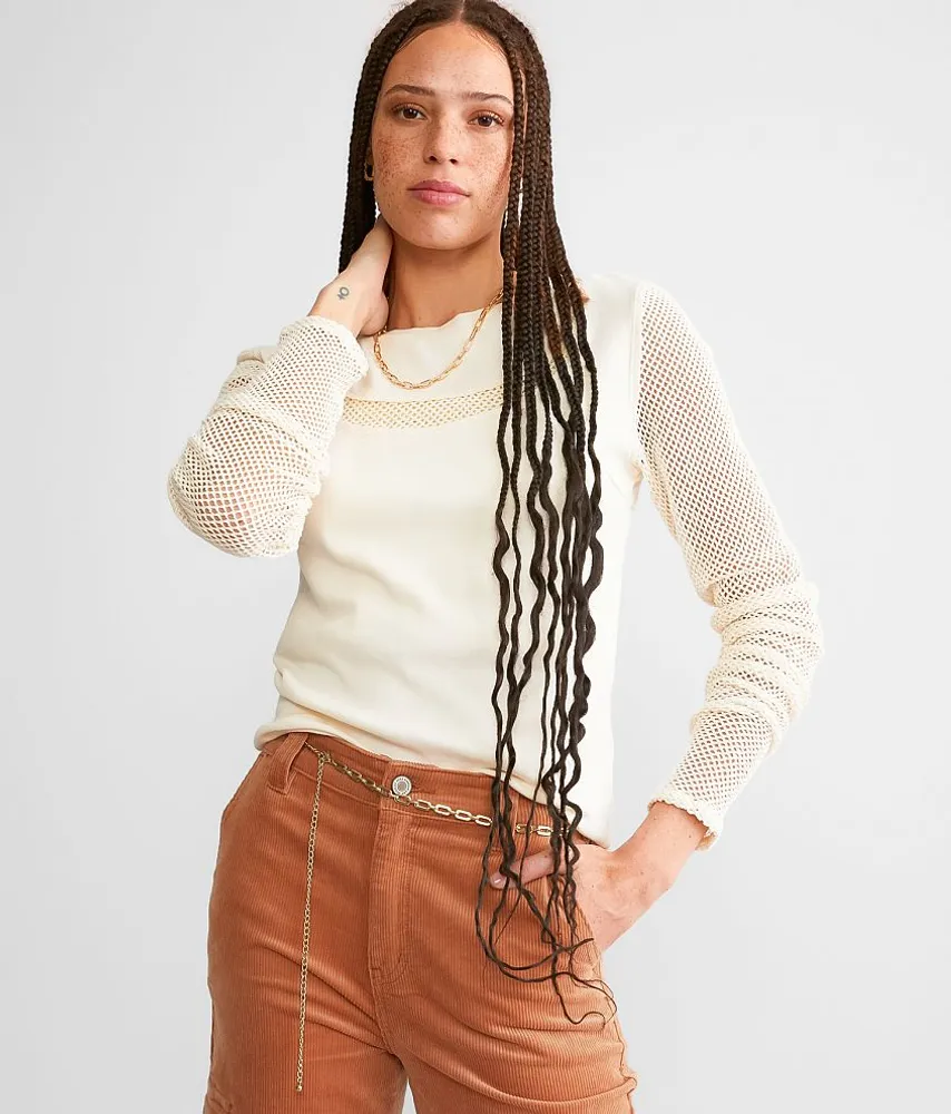 Gilded Intent Raw Edge Netted Top