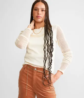 Gilded Intent Raw Edge Netted Top
