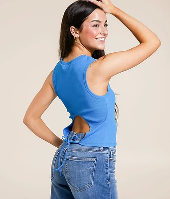FITZ + EDDI Open Back Tie Cropped Tank Top