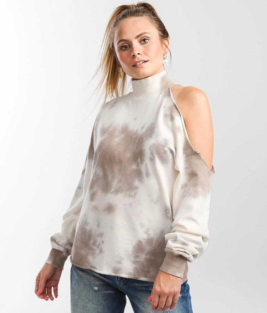 Tie-Dye Cold Shoulder Pullover