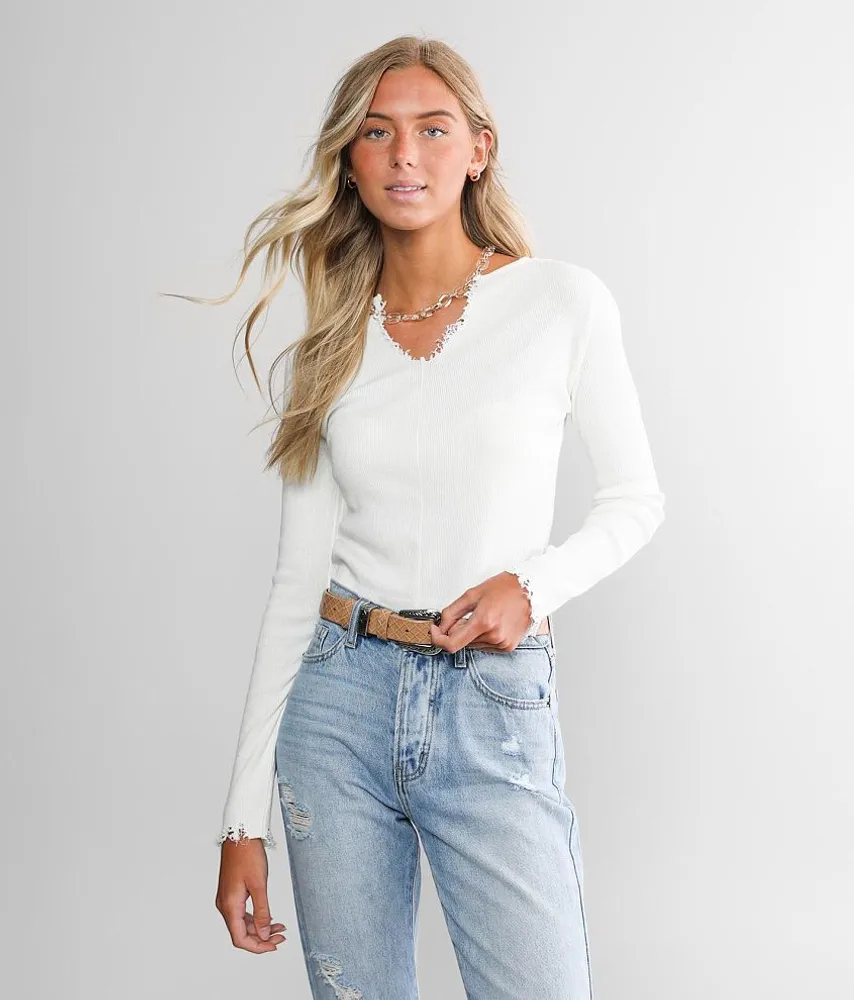 Split Neck Top