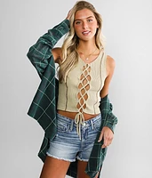 Gilded Intent Lace-Up Tank Top