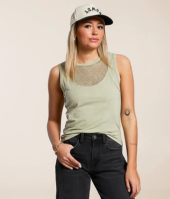 Gilded Intent Washed Mesh Tank Top