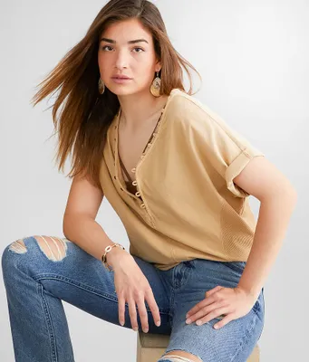 BKE Waffle Inset Henley