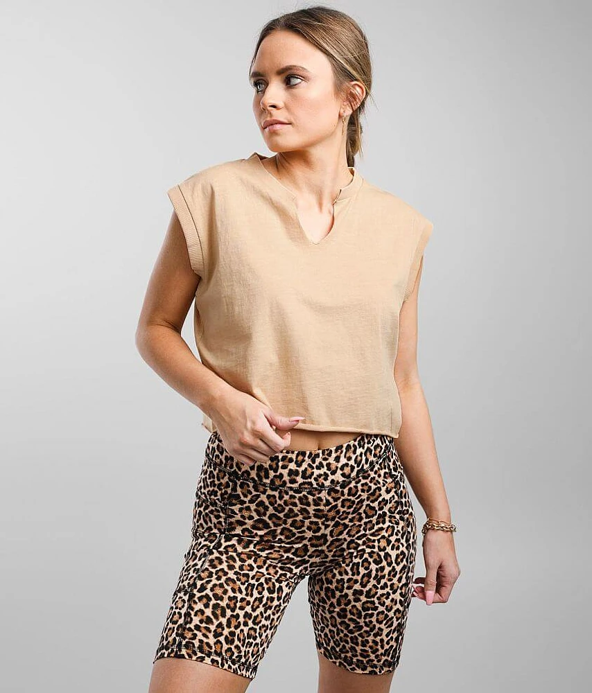 Cropped Cap Sleeve T-Shirt