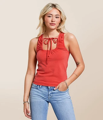 Gilded Intent Washed Cut-Out Tank Top