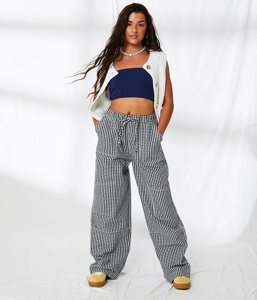 33 Coastal Gingham Wide Leg Utility Pant
