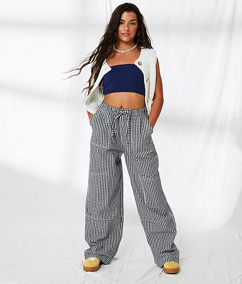 33 Coastal Gingham Wide Leg Utility Pant
