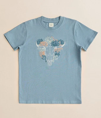Girls - Modish Rebel Floral Steer T-Shirt