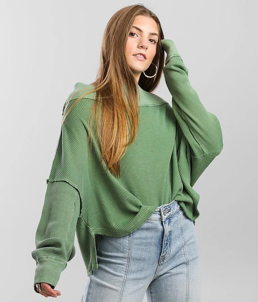 Close To You Waffle Knit Top