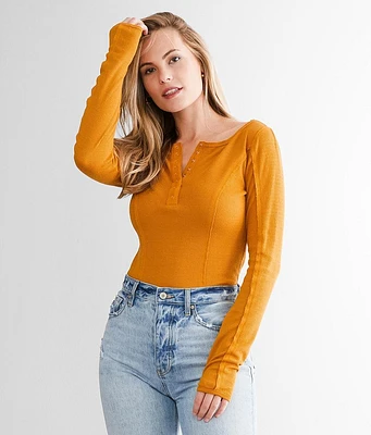 Free People Sloane Henley Bodysuit