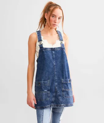 Free People Smock Denim Overall Top