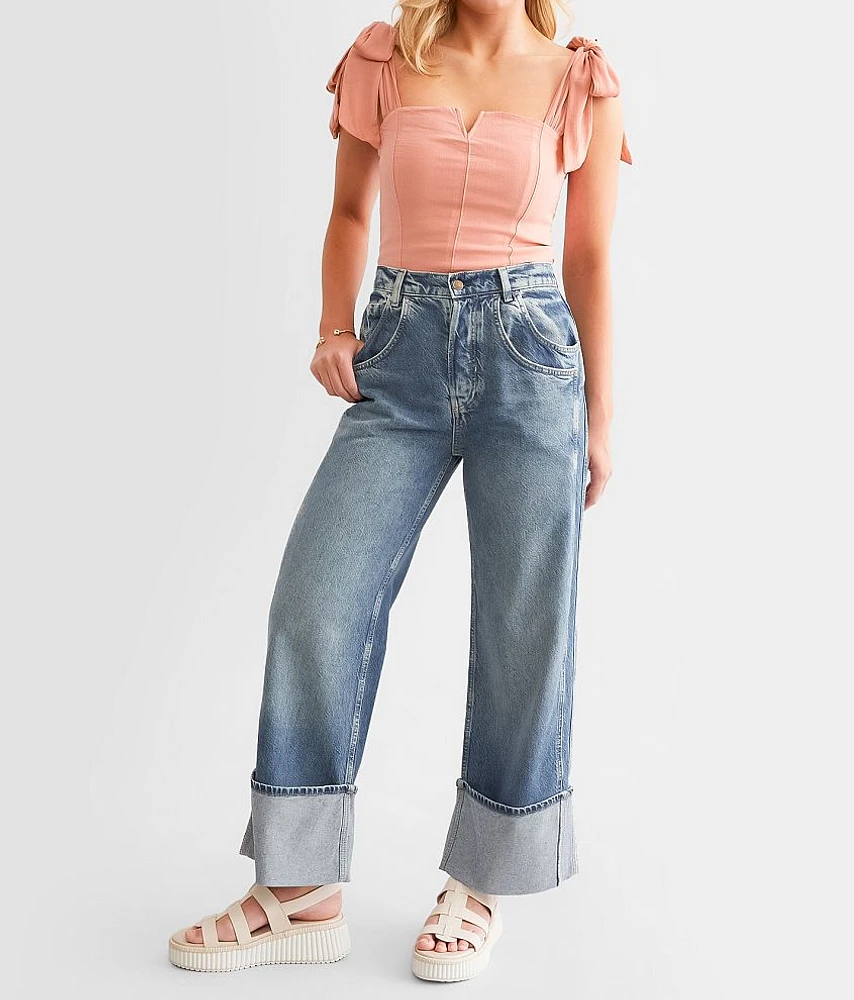 Final Countdown Wide Leg Cuffed Jean