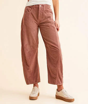 Free People Good Luck Mid-Rise Corduroy Barrel Pant