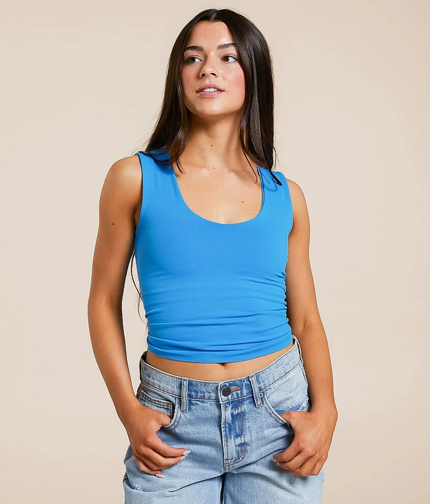 Clean Lines Cropped Muscle Cami Tank Top