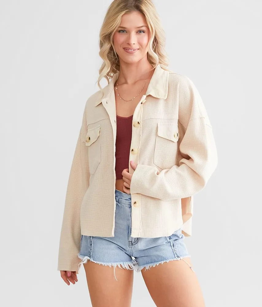 Washed Waffle Knit Shirt