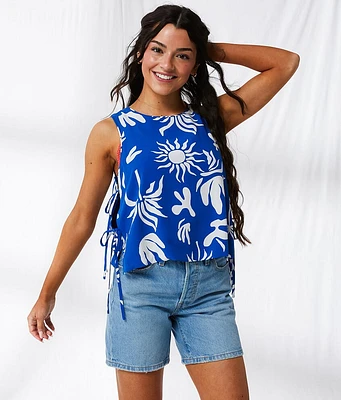 33 Coastal Tropical Side Tie Tank Top