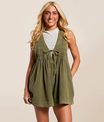 Veveret Front Tie Denim Romper