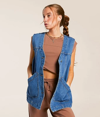 Veveret Oversized Denim Vest